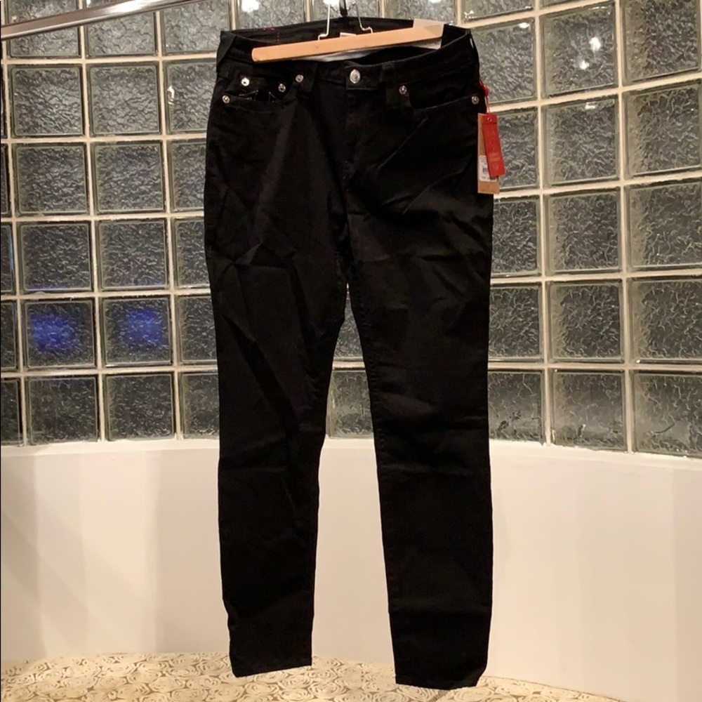Black True Religion Jeans with White stitching